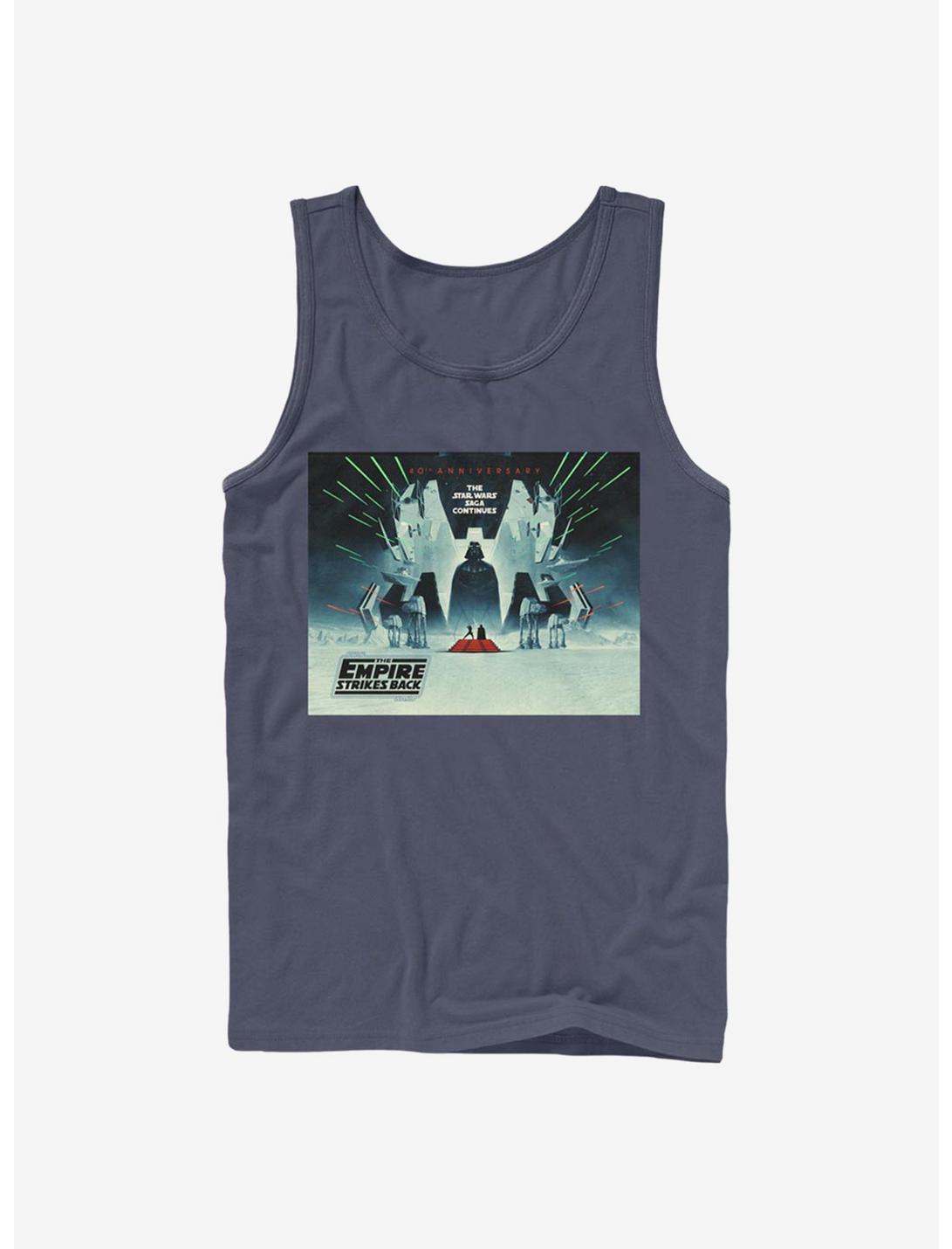 Star Wars Episode V The Empire Strikes Back 40th Anniversary Poster Tank Top, NAVY, hi-res
