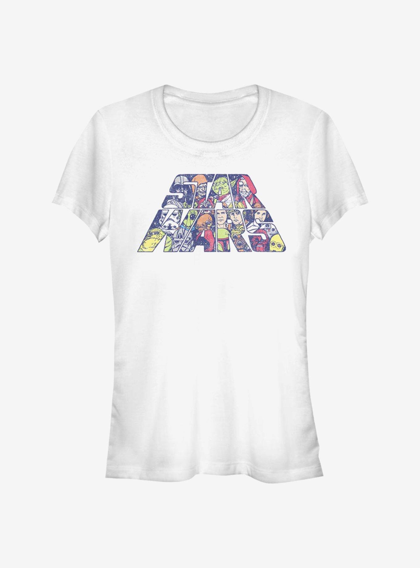 Star Wars Slant Characters Logo Girls T-Shirt
