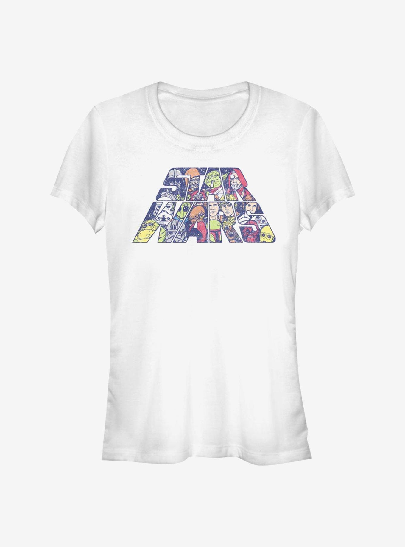 Star Wars Slant Characters Logo Girls T-Shirt, , hi-res
