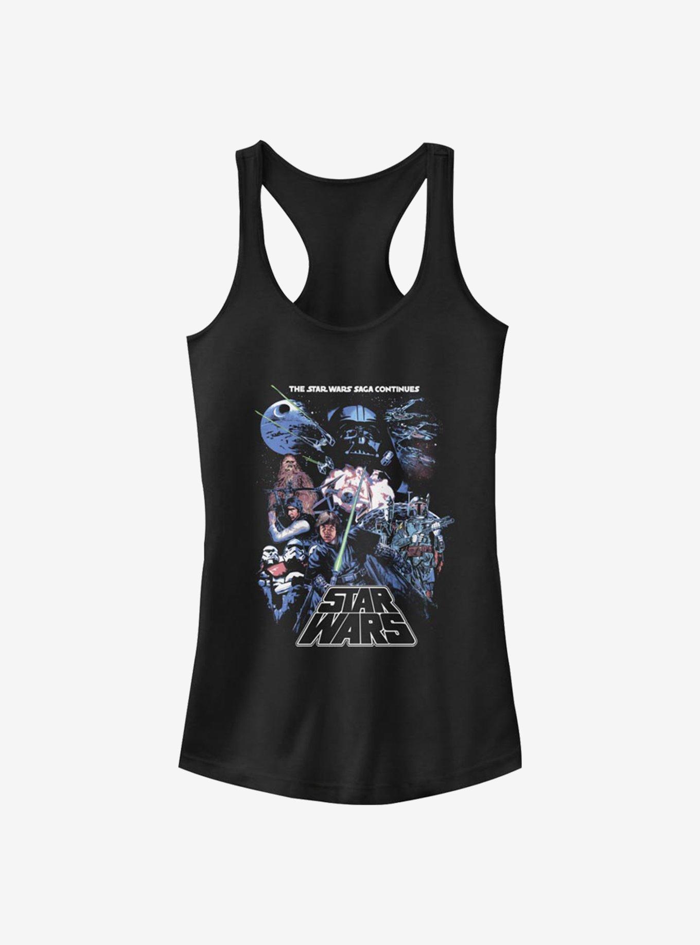 Star Wars Episode V The Empire Strikes Back Saga Group Poster Girls Tank Top, BLACK, hi-res