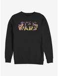 Star Wars Logo Poster Movie Scenes Crew Sweatshirt, BLACK, hi-res