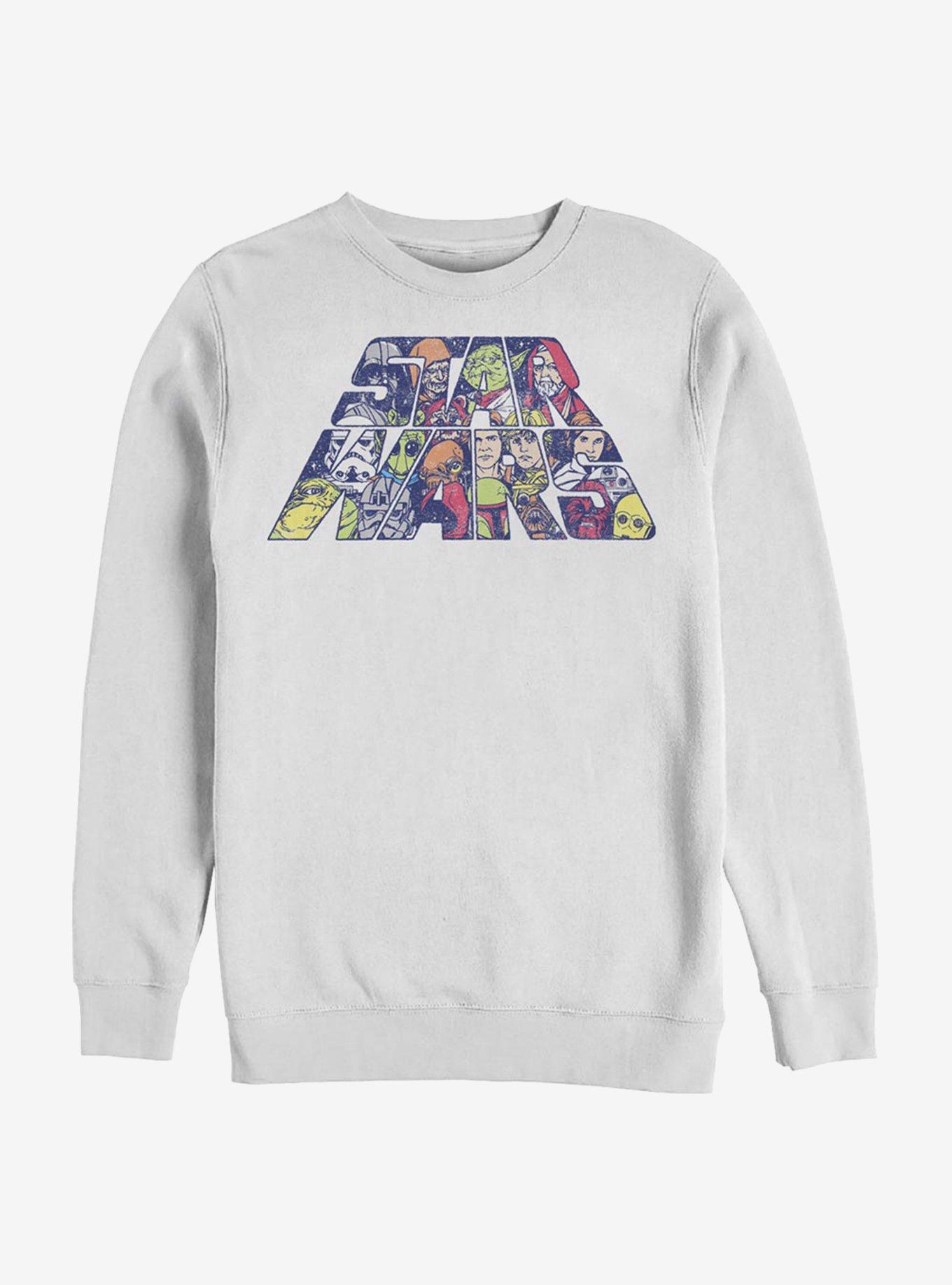 Star Wars Slant Characters Logo Crew Sweatshirt