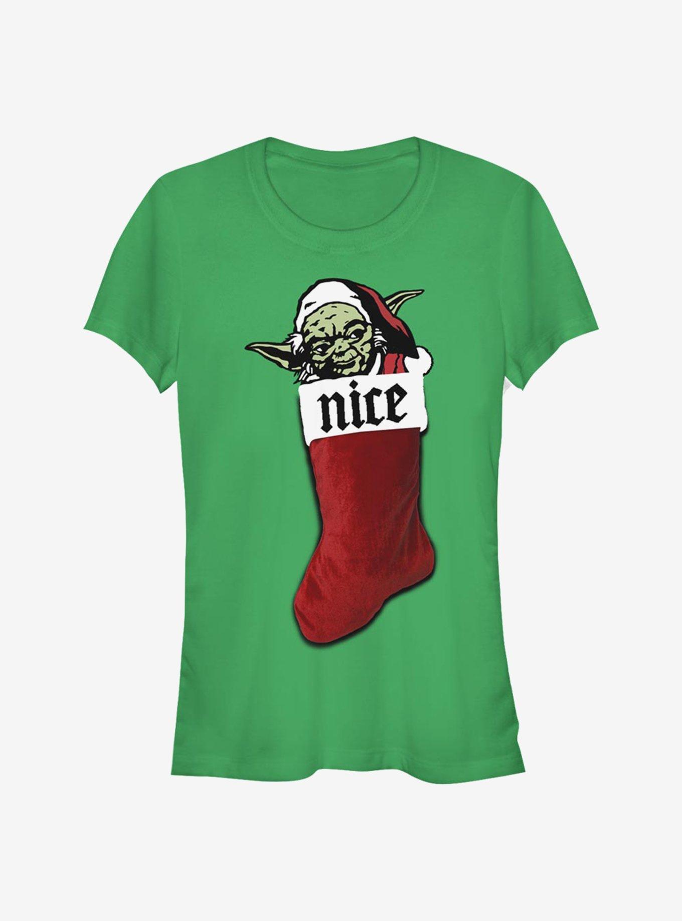 Star Wars Christmas Stocking Nice Yoda Girls T-Shirt, , hi-res