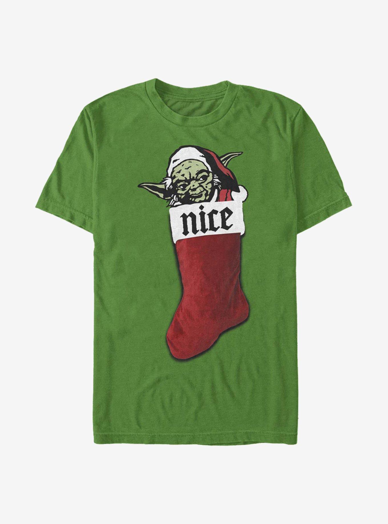 Star Wars Christmas Stocking Nice Yoda T-Shirt, , hi-res