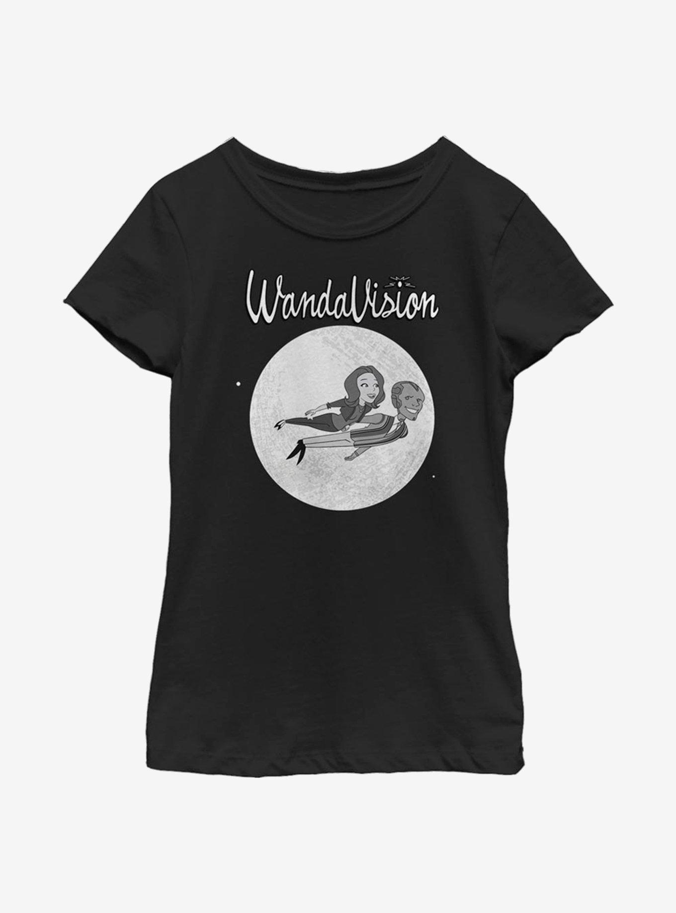 Marvel WandaVision Flying Cartoon Youth Girls T-Shirt, BLACK, hi-res