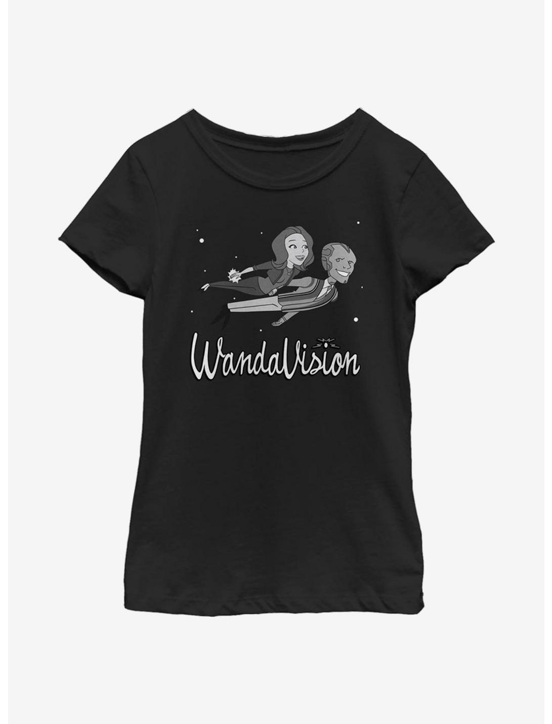 Marvel WandaVision Flying Stars Youth Girls T-Shirt, BLACK, hi-res