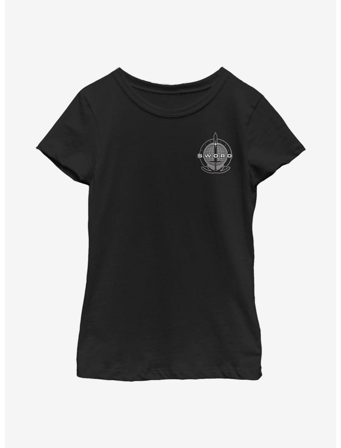Marvel WandaVision Simple Logo Youth Girls T-Shirt, BLACK, hi-res