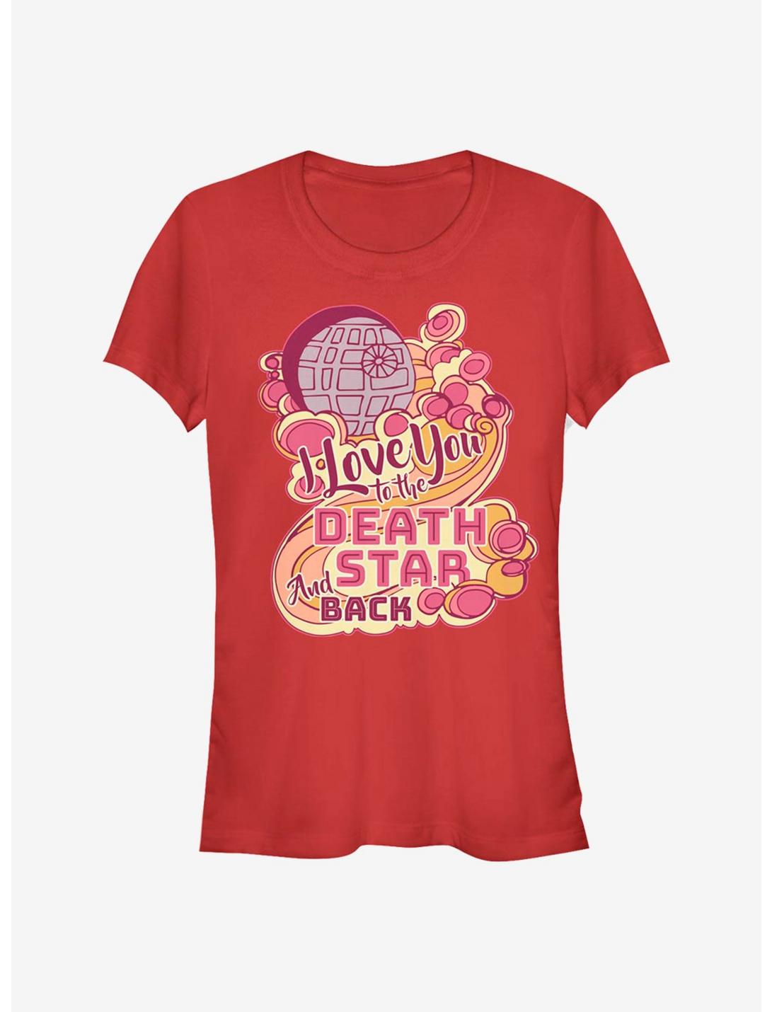 Star Wars Death Star And Back Girls T-Shirt, RED, hi-res