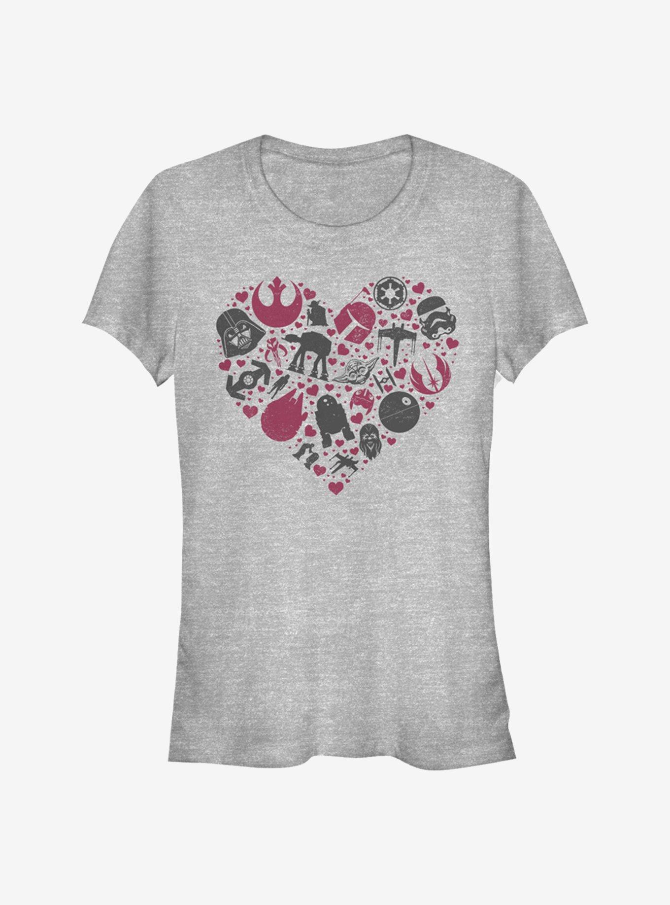 Star Wars Heart Icons Girls T-Shirt, ATH HTR, hi-res
