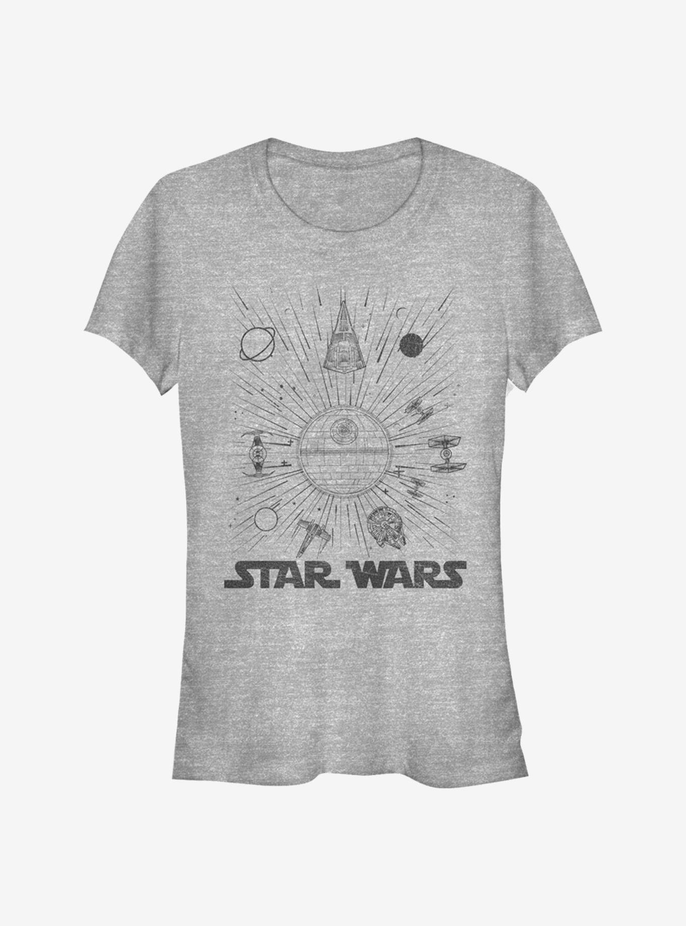 Star Wars Ships And Lines Burst Girls T-Shirt, , hi-res