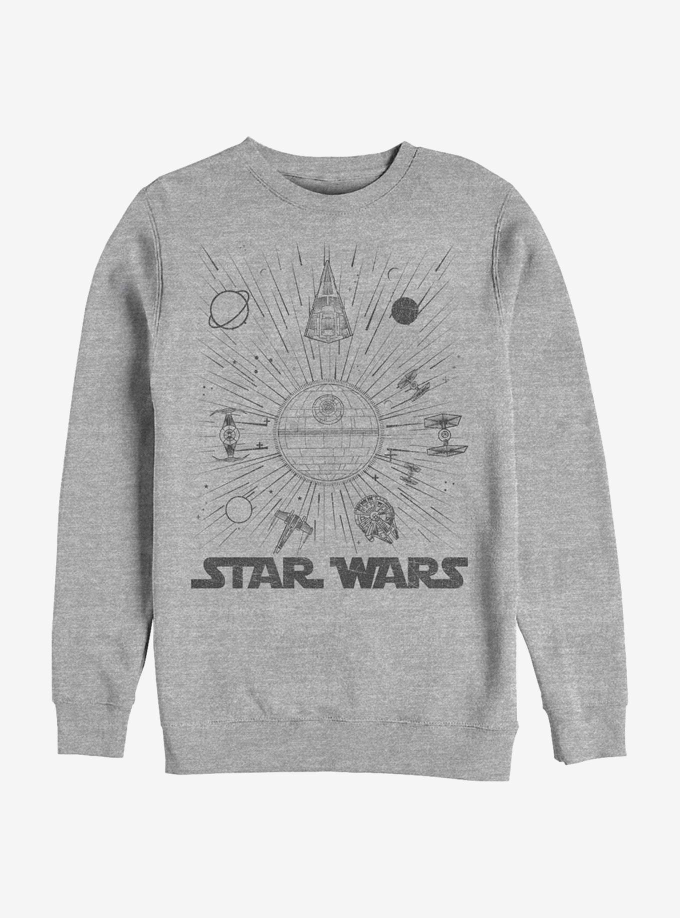 Star Wars Ships And Lines Burst Crew Sweatshirt, , hi-res