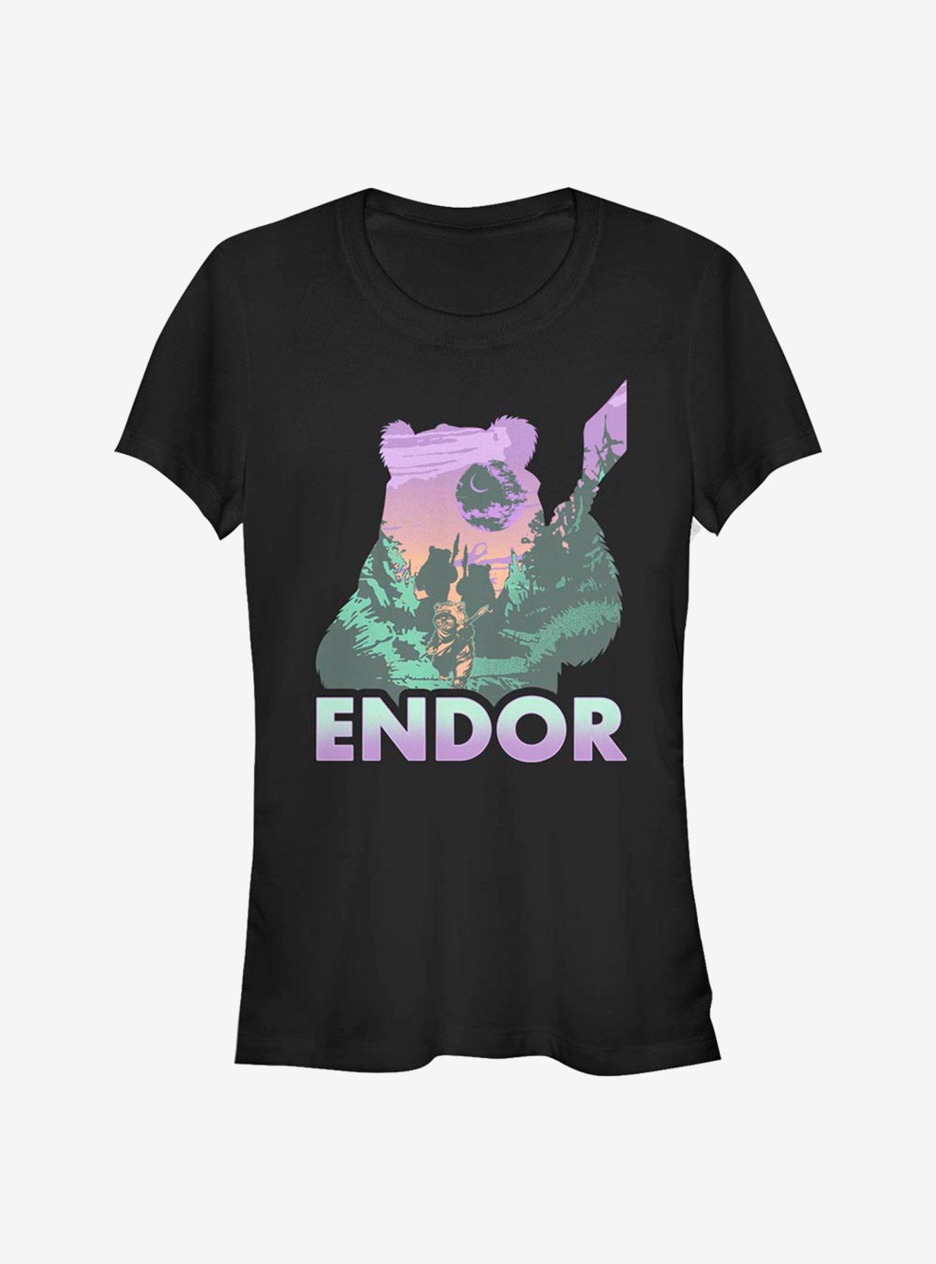 Star Wars Endor Silhouette Girls T-Shirt, BLACK, hi-res