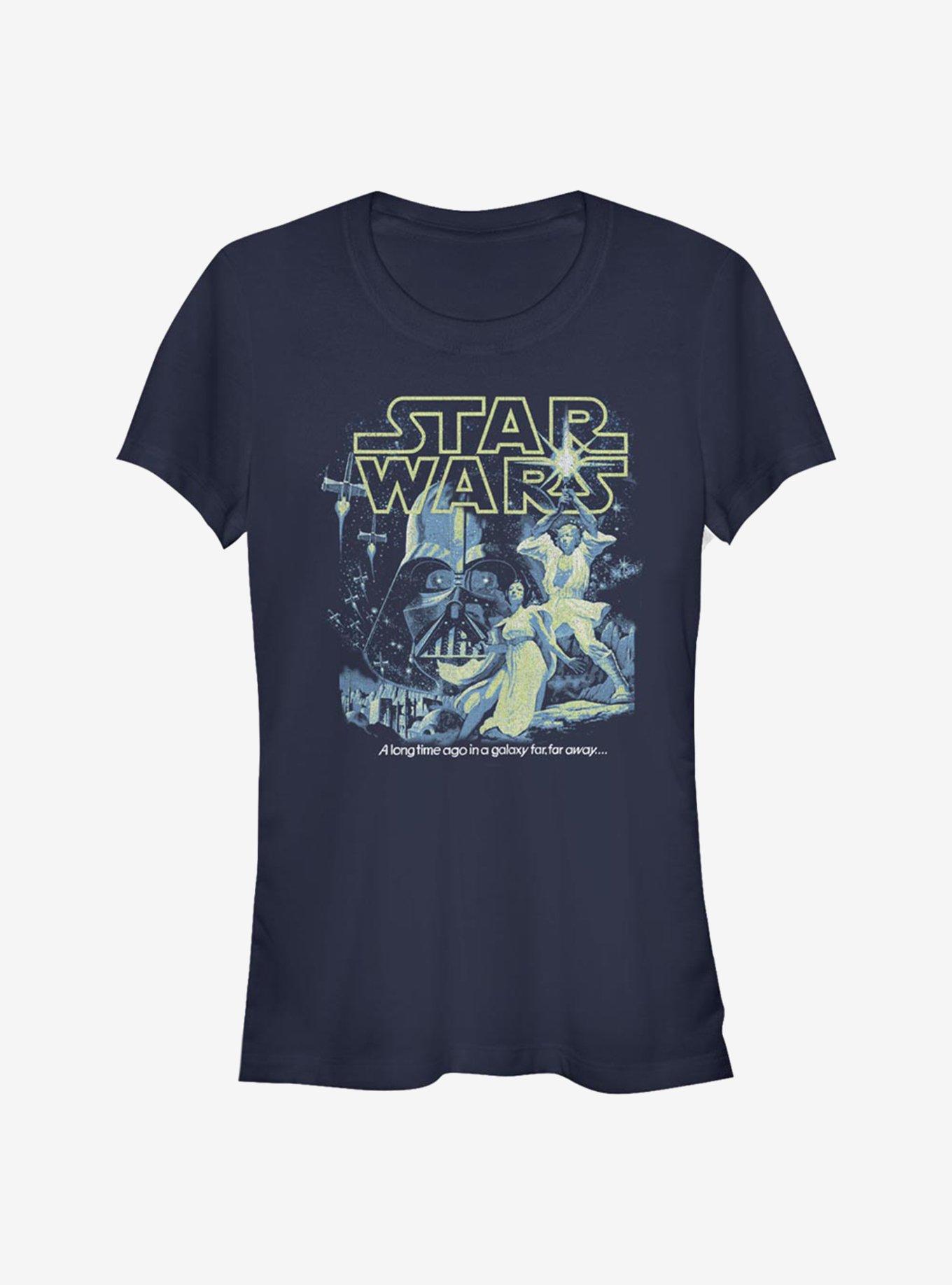 Star Wars Poster Neon Pop Girls T-Shirt, NAVY, hi-res