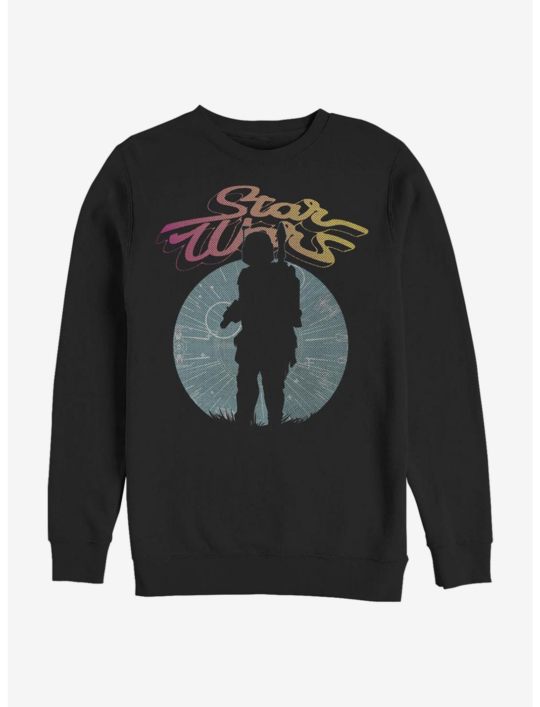 Star Wars Boba Fett Silhouette Crew Sweatshirt, BLACK, hi-res