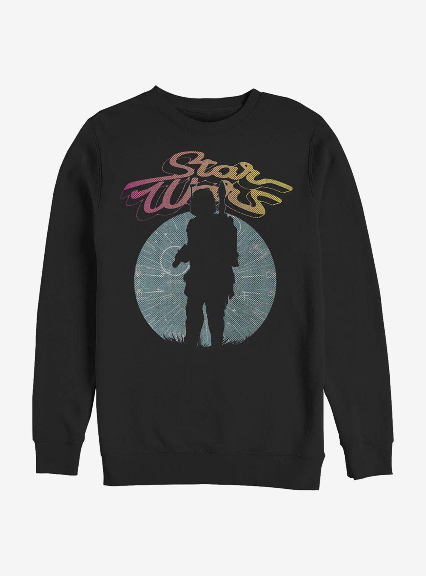 Star Wars Boba Fett Silhouette Crew Sweatshirt, BLACK, hi-res