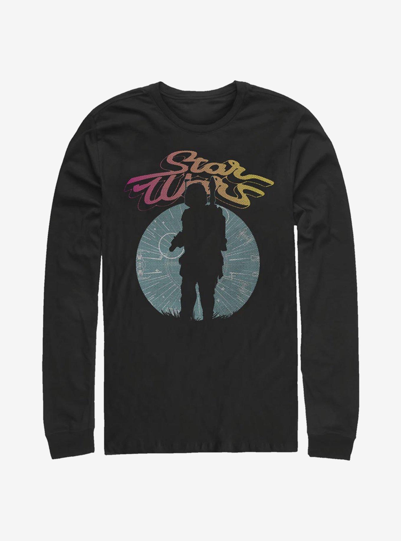 Star Wars Boba Fett Silhouette Long-Sleeve T-Shirt, BLACK, hi-res