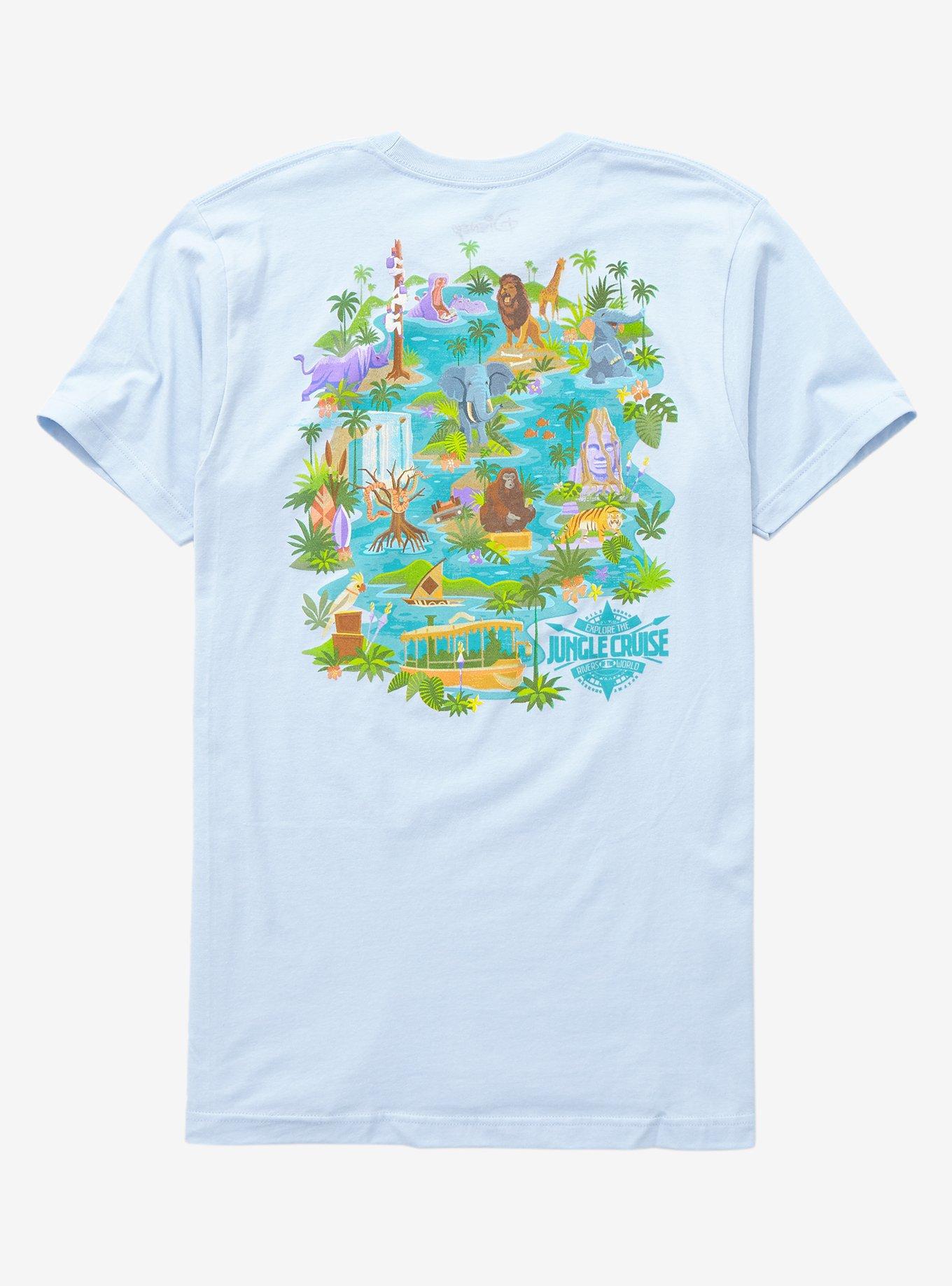 Disney Jungle Cruise Map T-Shirt - BoxLunch Exclusive, LIGHT BLUE, hi-res