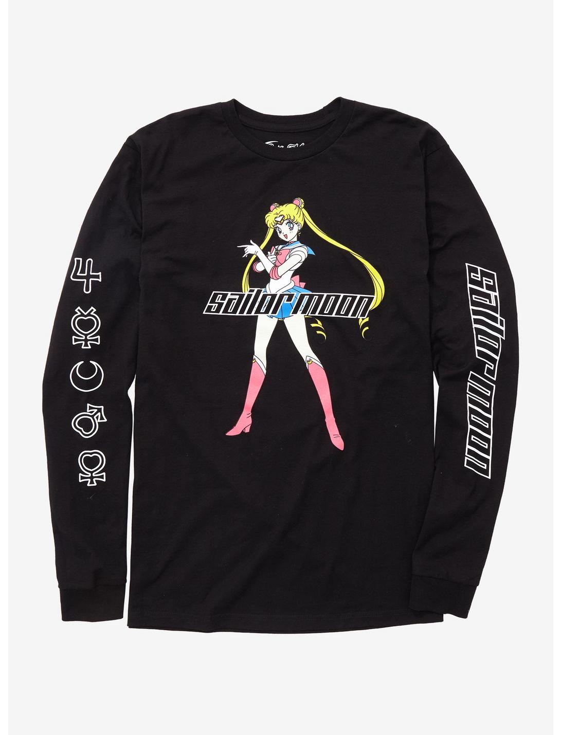 Sailor Moon Sailor Guardian Symbols Long Sleeve T-Shirt - BoxLunch Exclusive, BLACK, hi-res