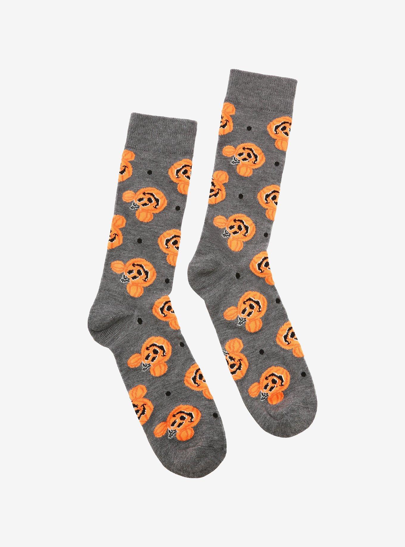 Disney Mickey Mouse Pumpkin Head Crew Socks, , hi-res