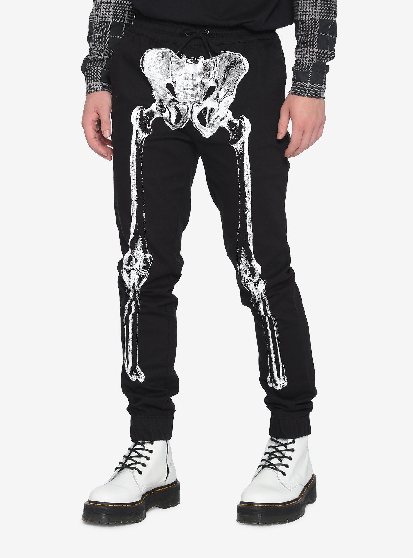 Skull Meme Print Creepy Halloween Elegant Flare Trousers Summer Printed  Streetwear Slim Fit Pants, Style-8, Small 