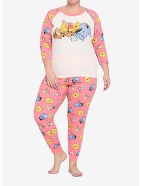 Disney Winnie The Pooh Characters Girls Thermal Pajama Set Plus Size, , hi-res