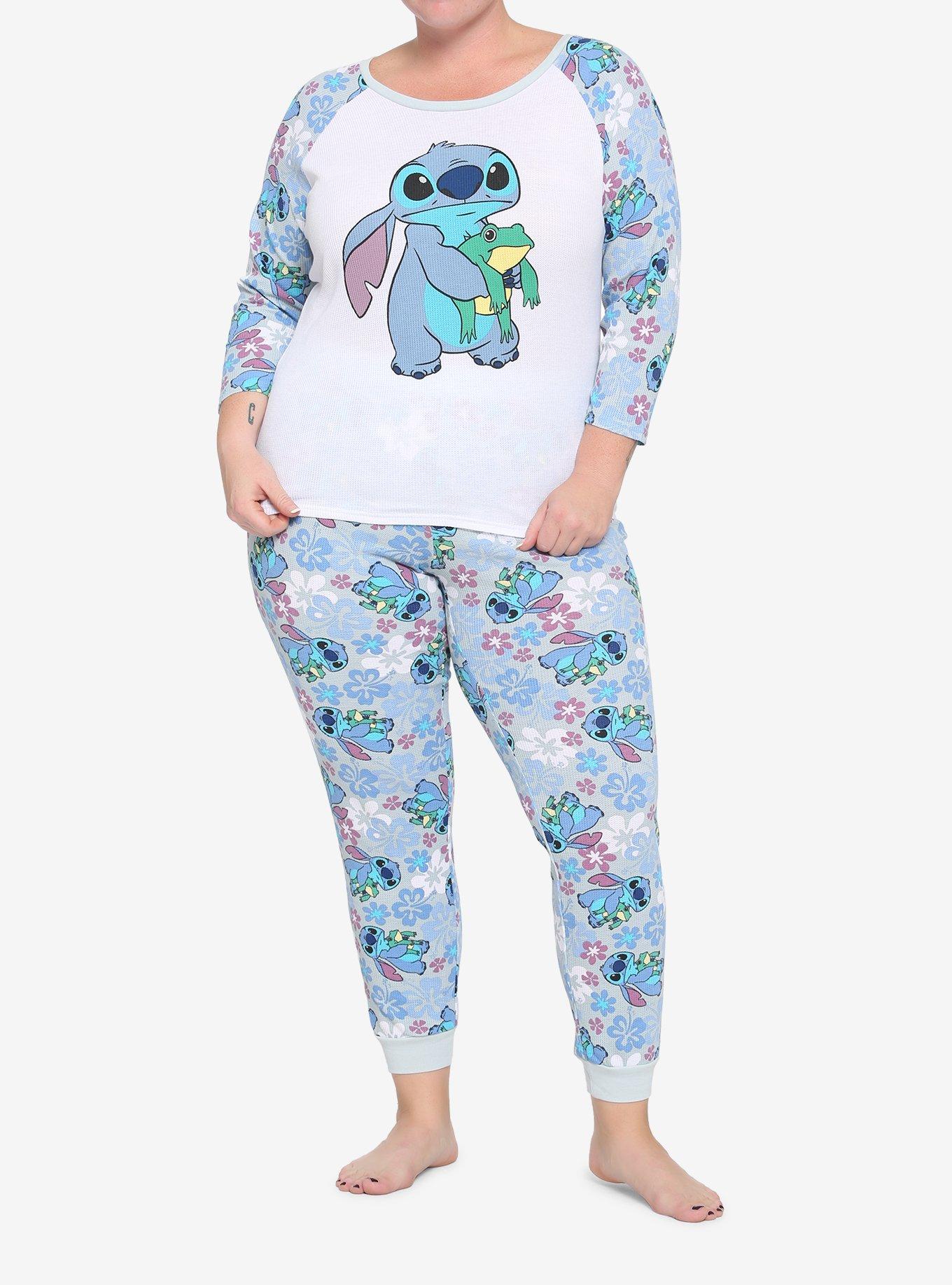 Disney Lilo & Stitch Floral Girls Thermal Pajama Set Plus Size, MULTI, hi-res