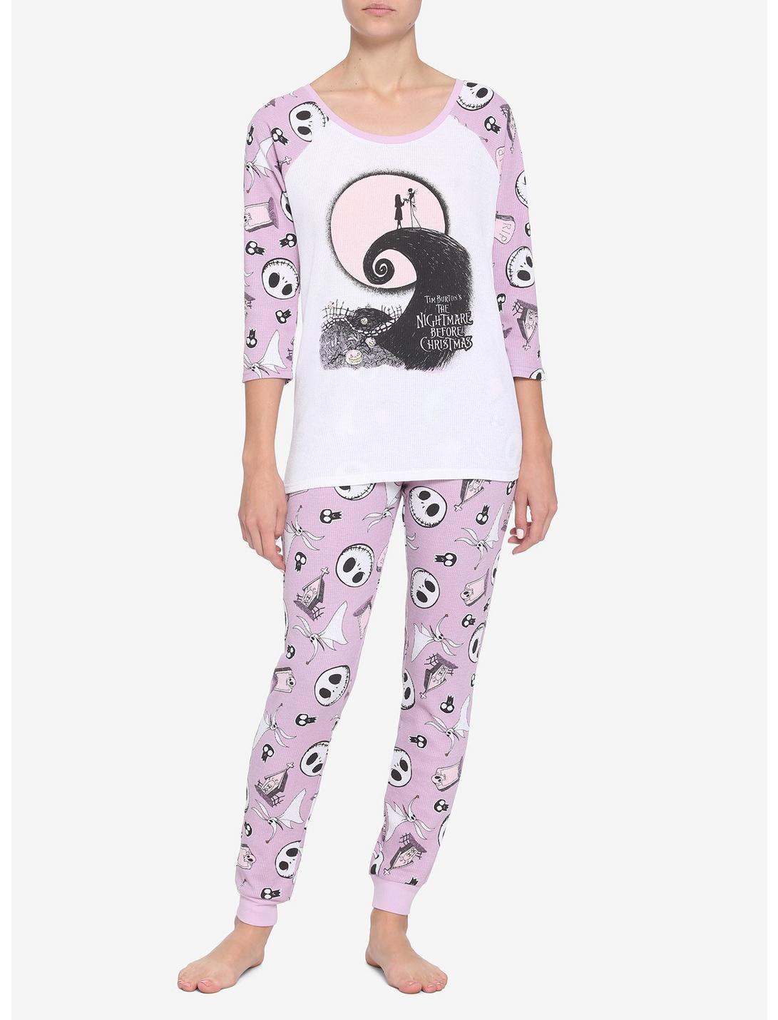 The Nightmare Before Christmas Lavender Girls Thermal Pajama Set, MULTI, hi-res