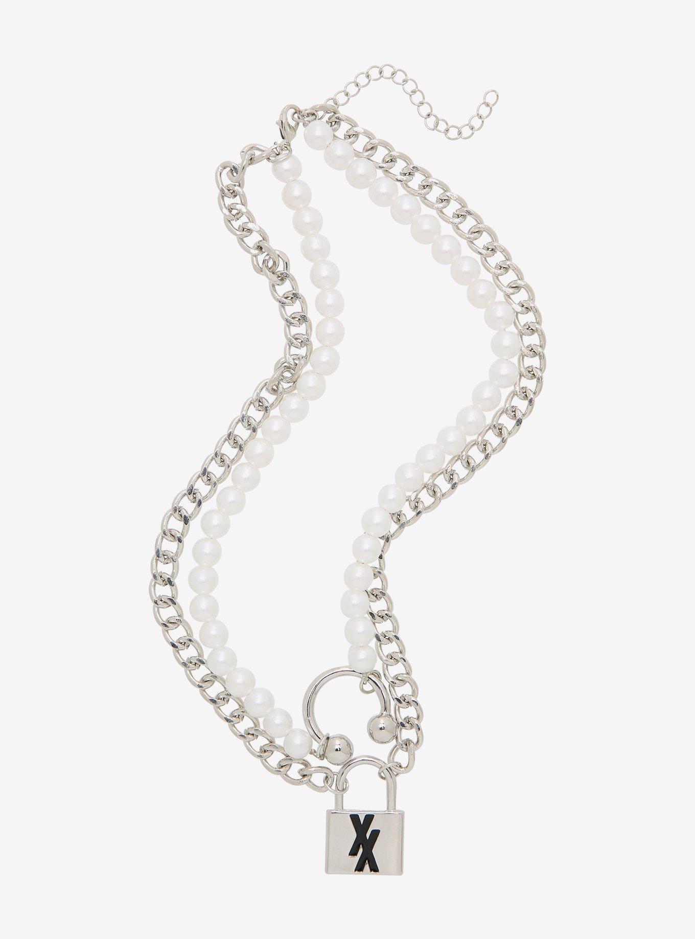 Dsquared2 Silver Punk Lock Necklace Dsquared2