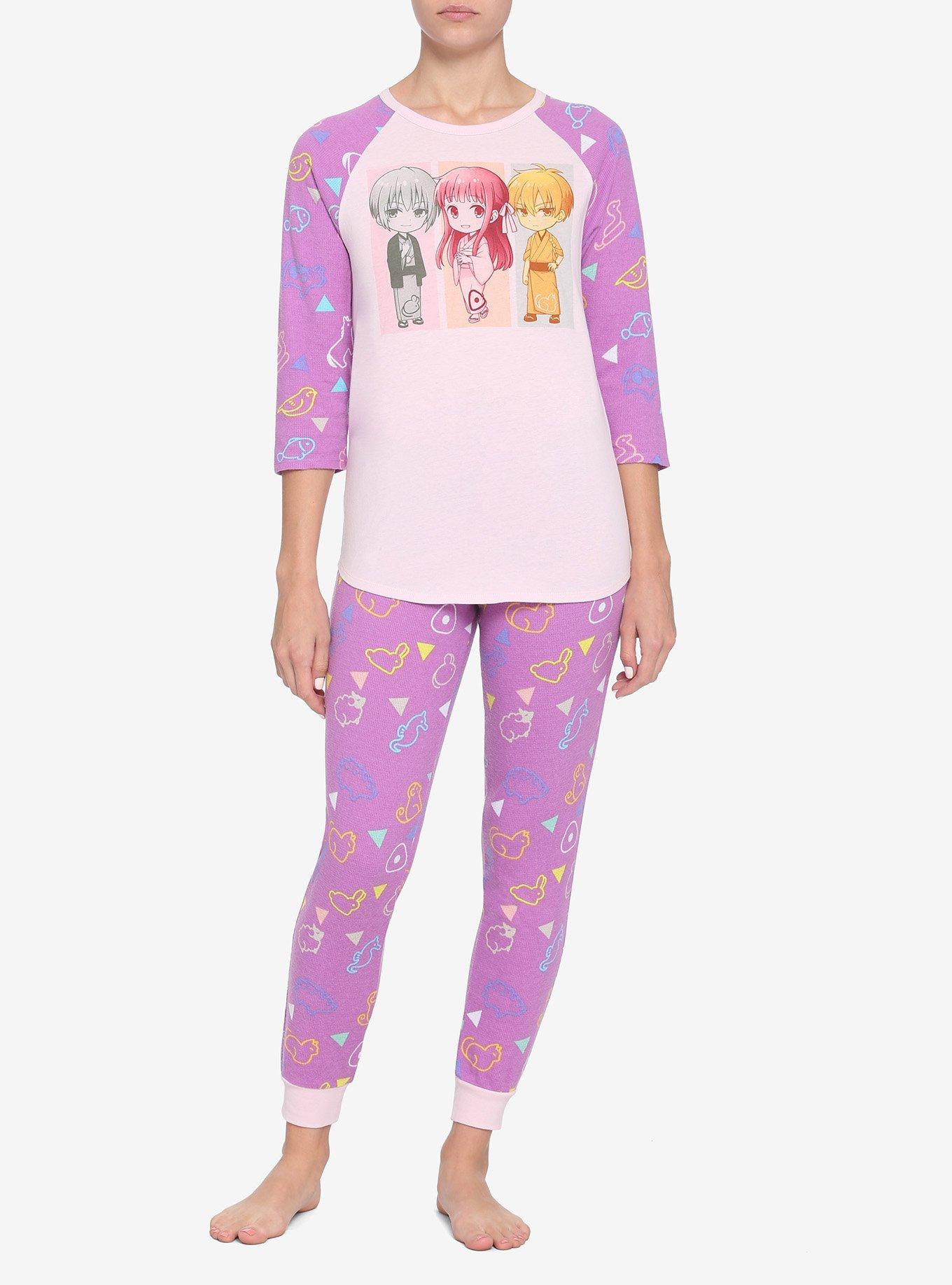 Fruits Basket Lavender Girls Thermal Pajama Set Hot Topic