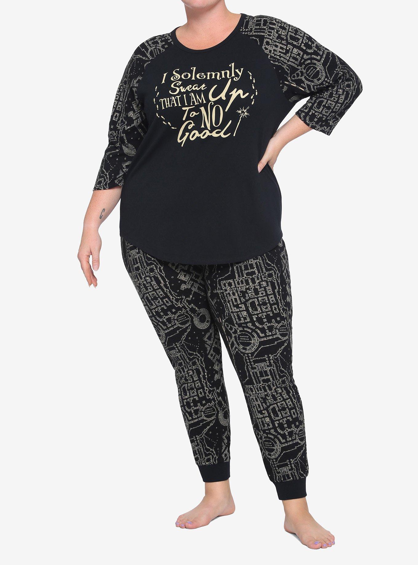 Harry Potter Marauder's Map Girls Thermal Pajama Set Plus Size, MULTI, hi-res