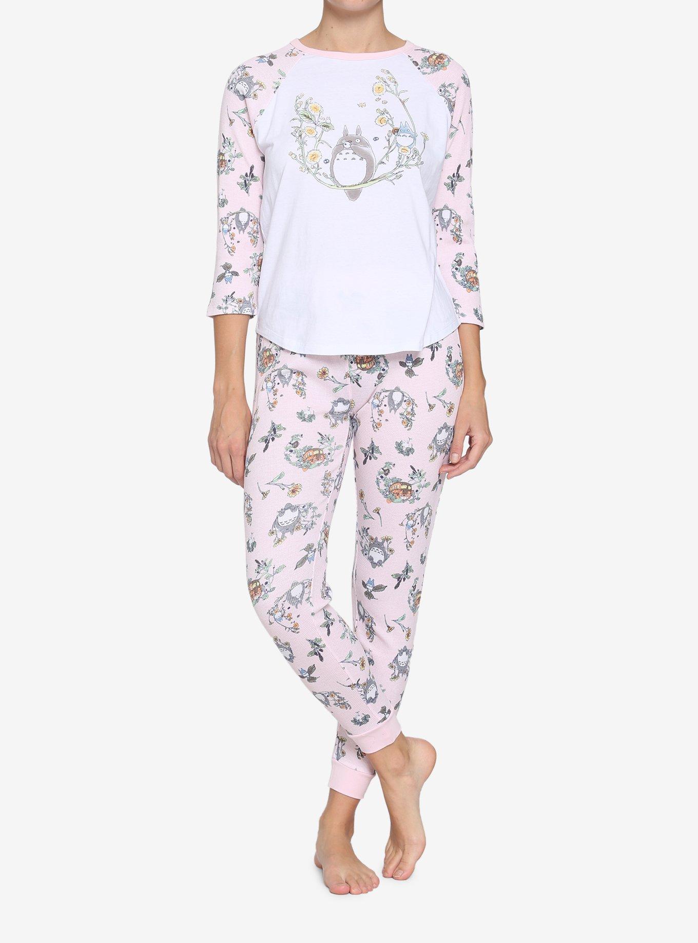 Studio Ghibli My Neighbor Totoro Pastel Dandelion Girls Thermal Pajama Set, MULTI, hi-res