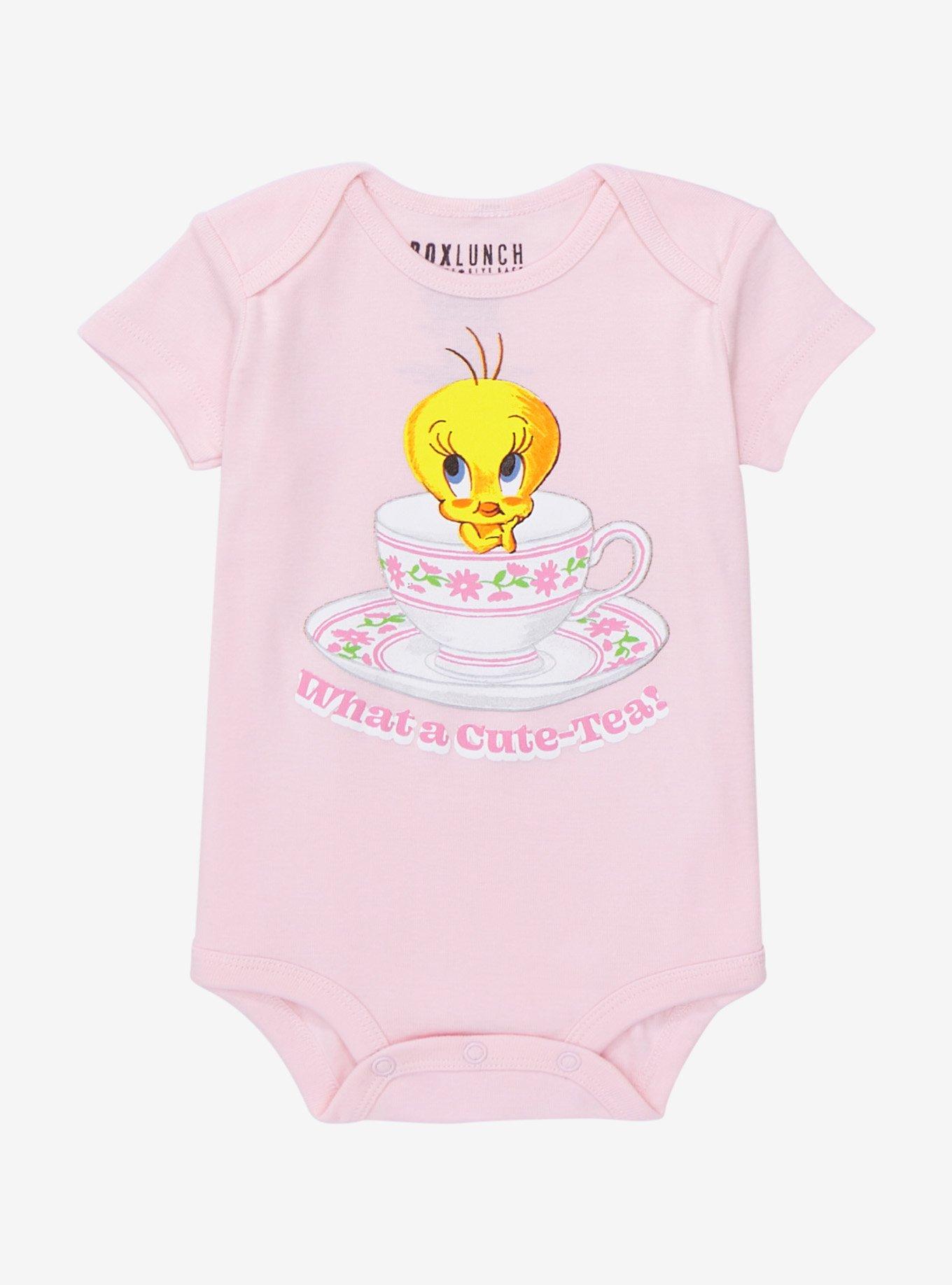 Looney Tunes Tweety Bird Cute-Tea Infant One-Piece - BoxLunch Exclusive, LIGHT PINK, hi-res