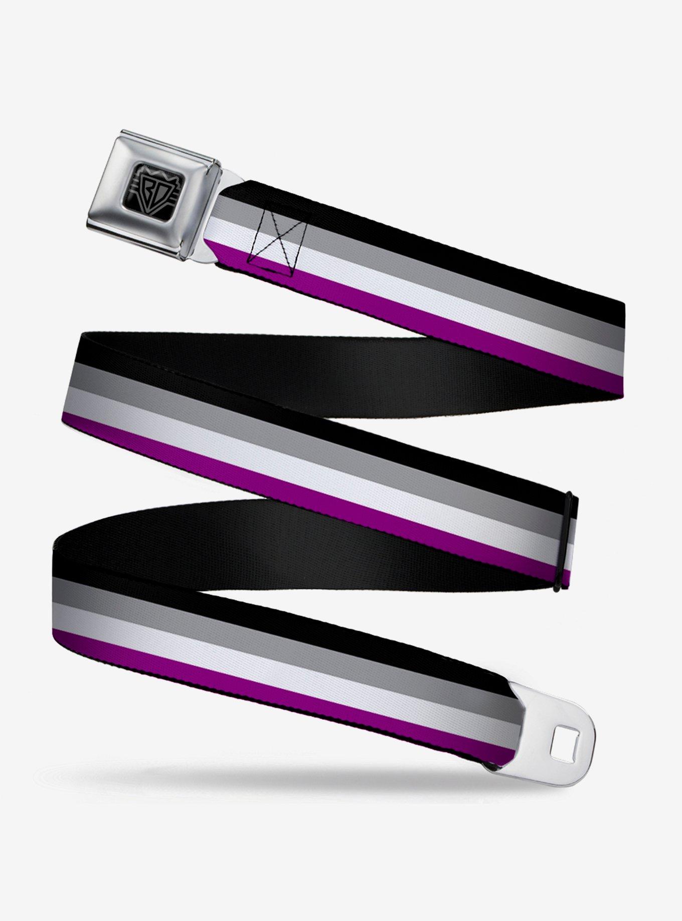 Asexual Flag Seatbelt Belt, RAINBOW, hi-res