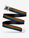 Checker Rainbow Seatbelt Belt, RAINBOW, hi-res