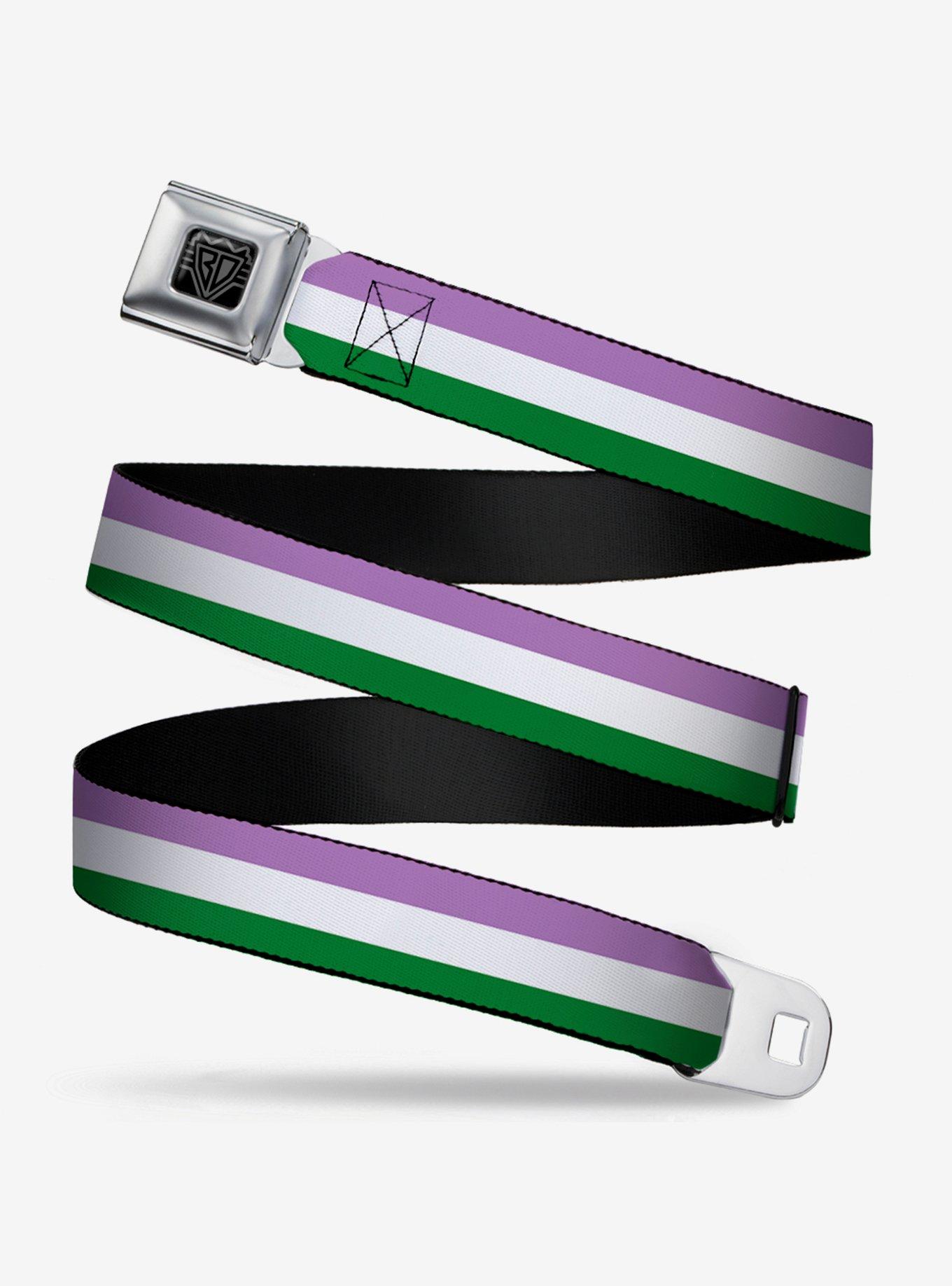 Genderqueer Flag Seatbelt Belt, RAINBOW, hi-res