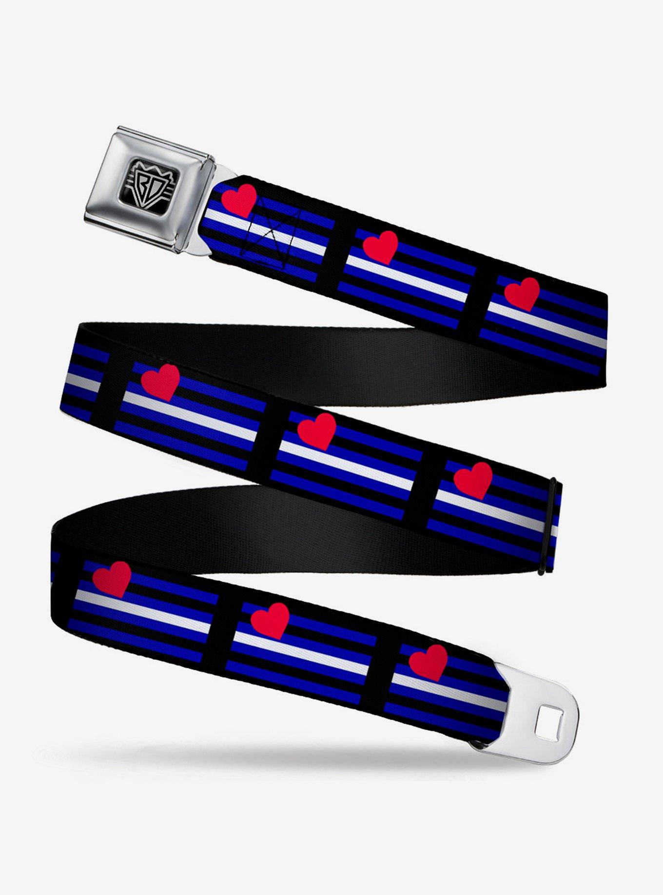 Leather Flag Seatbelt Belt, , hi-res