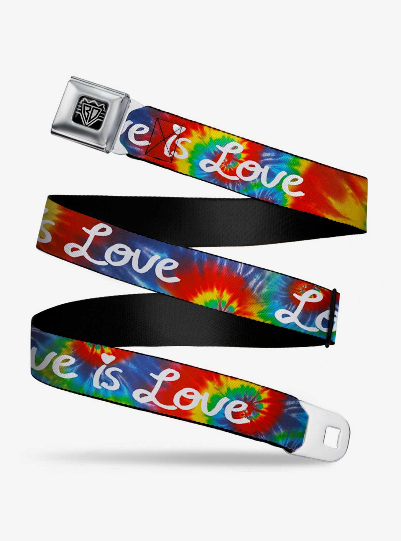 Love is Love Tie Dye Seatbelt Belt, , hi-res