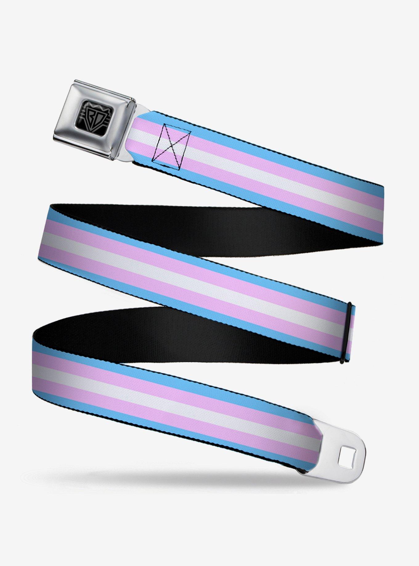 Transgender Flag Seatbelt Belt, RAINBOW, hi-res