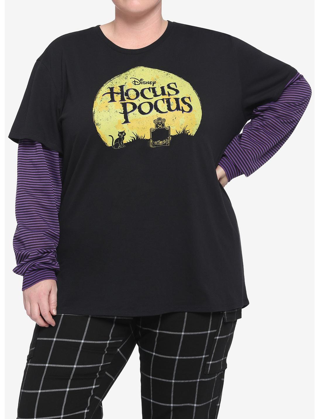Disney Hocus Pocus Stripe Twofer Girls Long-Sleeve Top Plus Size, MULTI, hi-res