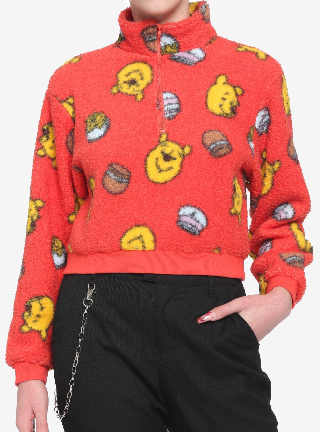 Disney Winnie The Pooh Fuzzy Half-Zipper Girls Sweater, MULTI, hi-res