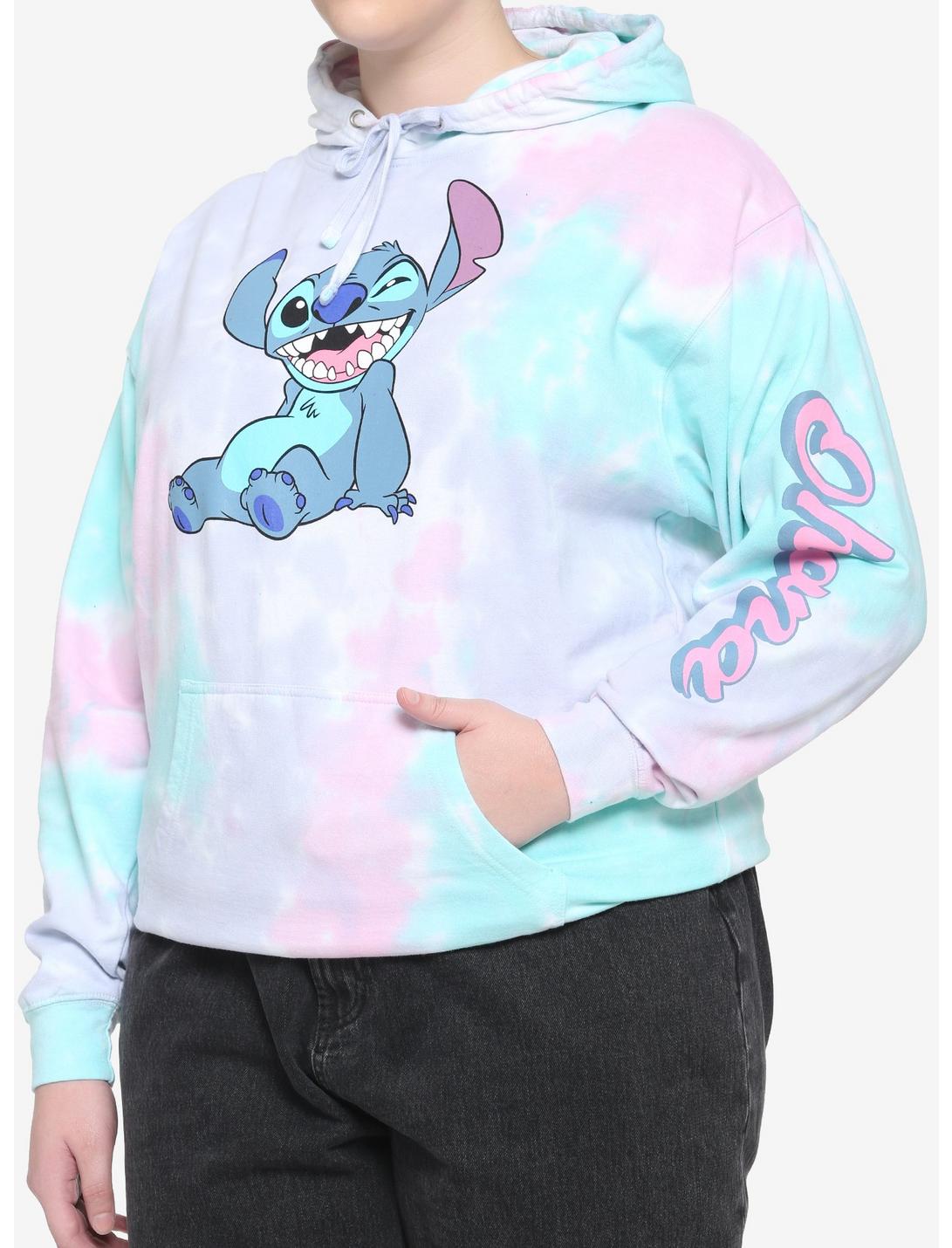 Disney Lilo & Stitch Ohana Pastel Tie-Dye Girls Hoodie Plus Size, MULTI, hi-res