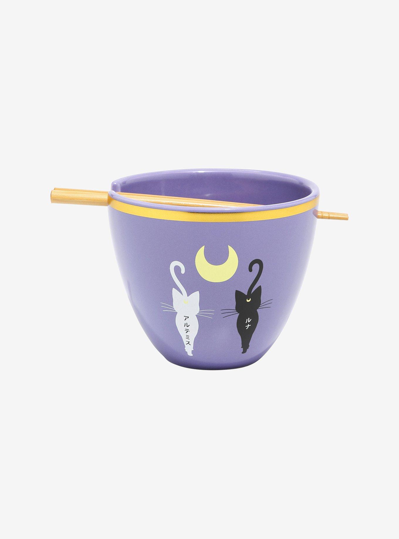 Sailor Moon Luna & Artemis Ramen Bowl with Chopsticks