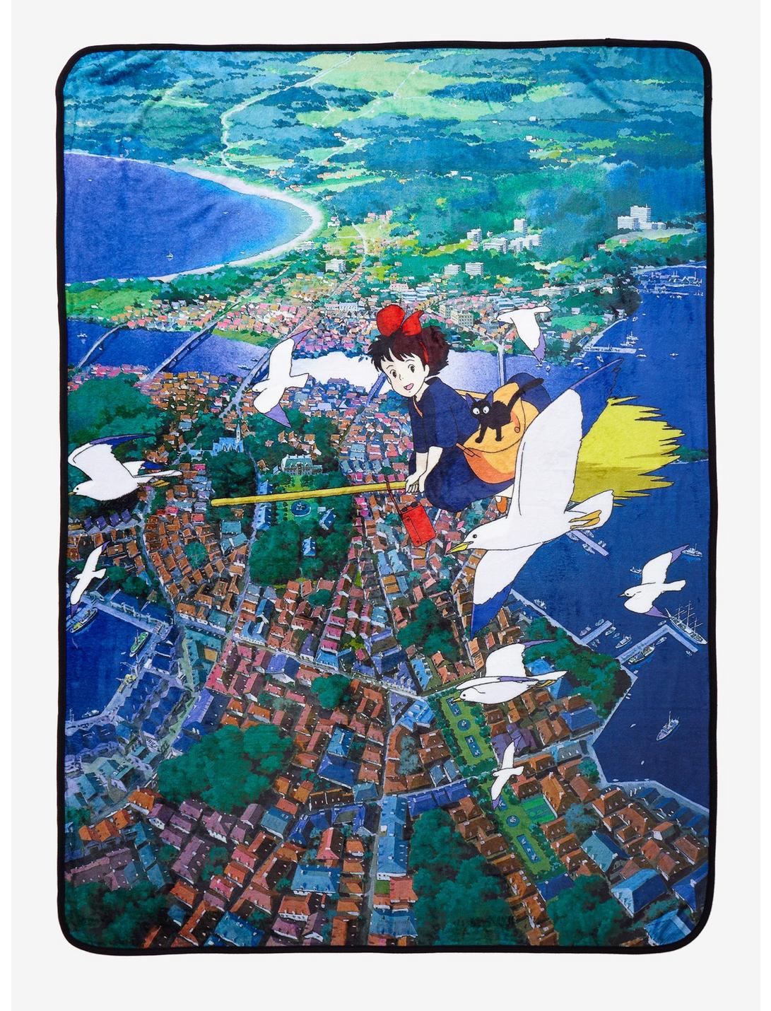 Studio Ghibli Kiki's Delivery Service Soaring with Kiki & Jiji Throw - BoxLunch Exclusive, , hi-res