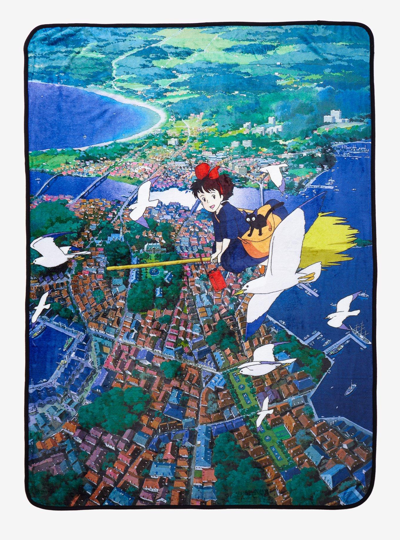 Studio Ghibli Kiki's Delivery Service Soaring with Kiki & Jiji Throw - BoxLunch Exclusive, , hi-res