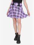 Purple Plaid Multi Lace-Up Yoke Skirt, PLAID - MULTI, hi-res