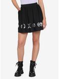 Moon Phase Border Skirt, BLACK, hi-res