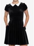 Black & White Collar Velvet Dress, MULTI, hi-res