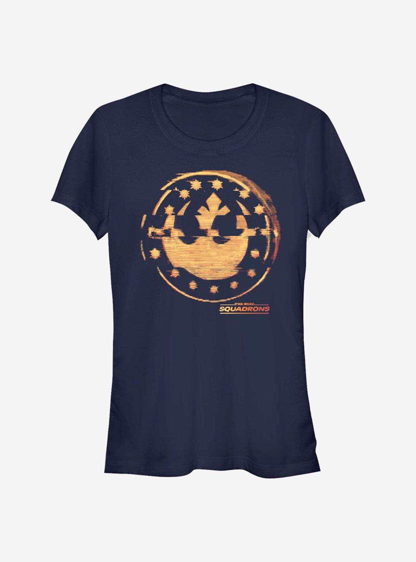 Star Wars Glitched Logo Girls T-Shirt, NAVY, hi-res