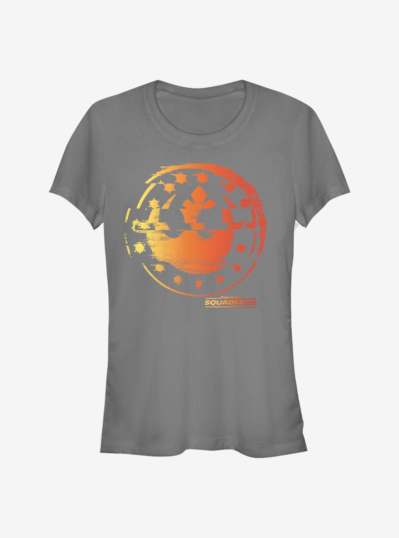 Star Wars Logo Glitches Girls T-Shirt, CHARCOAL, hi-res