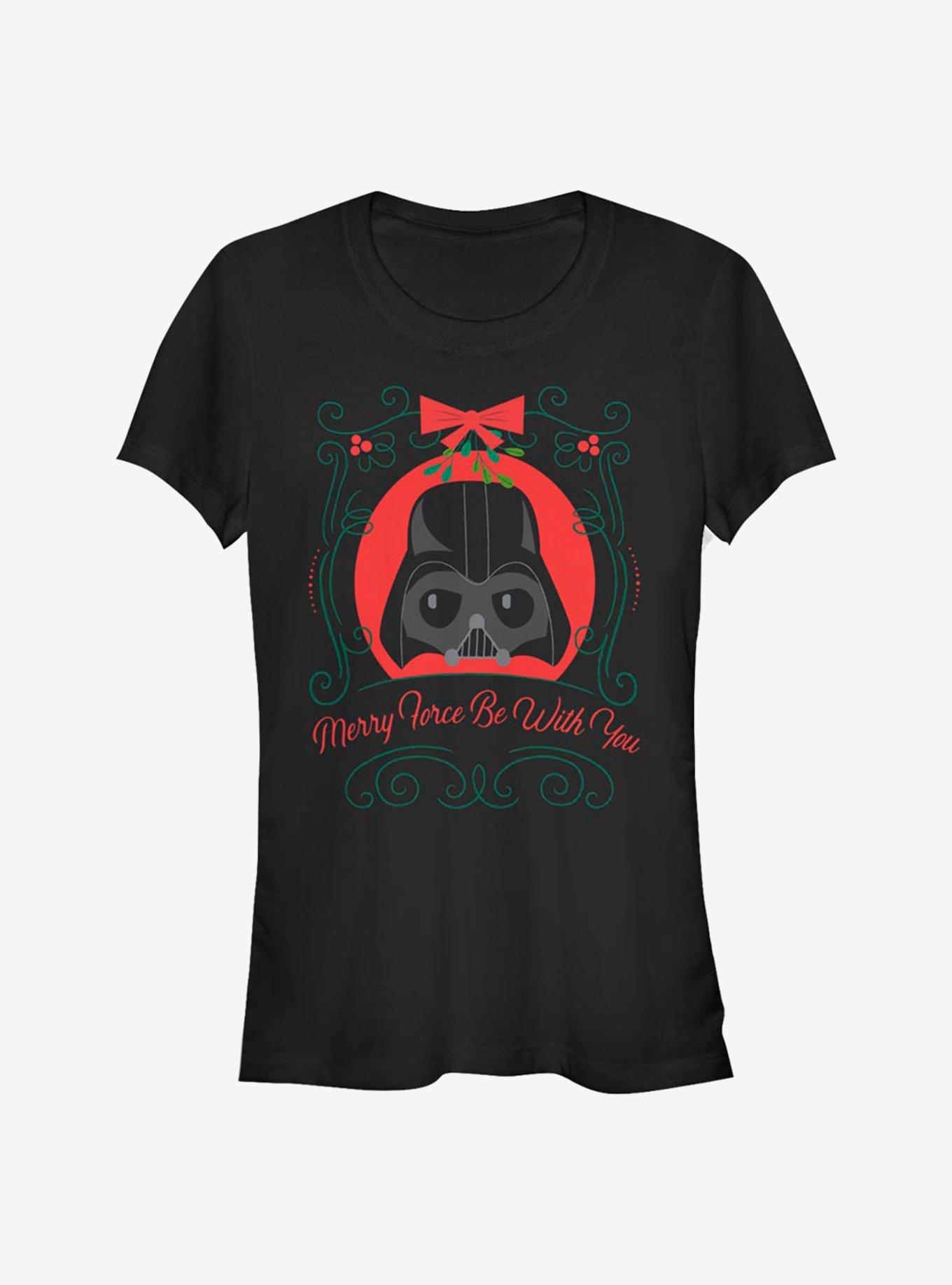 Star Wars Merry Force Girls T-Shirt, BLACK, hi-res